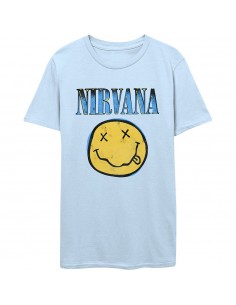 Tricou Unisex Nirvana Xerox Smiley Blue