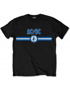 Tricou Unisex AC/DC: Blue Logo & Stripe