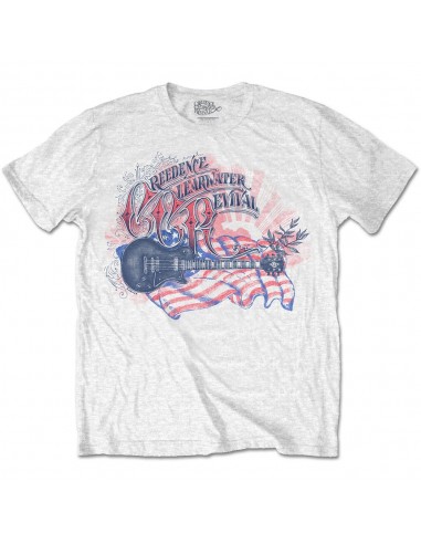 Tricou Unisex Creedence Clearwater Revival Guitar & Flag