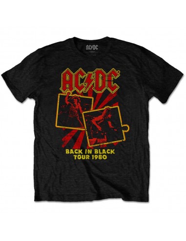 Tricou Unisex AC/DC Back In Black Tour 1980