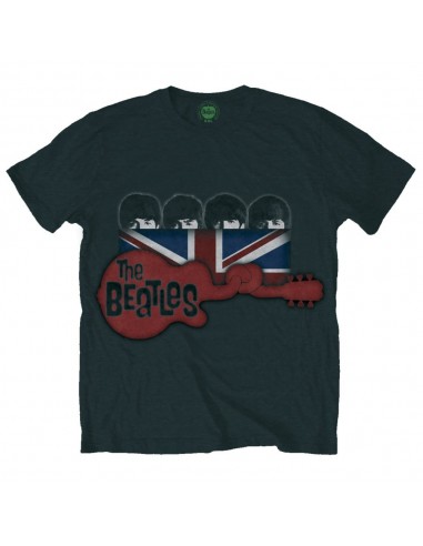 Tricou Unisex The Beatles Guitar & Flag