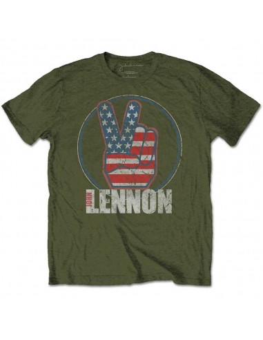 Tricou Unisex John Lennon Peace Fingers US Flag