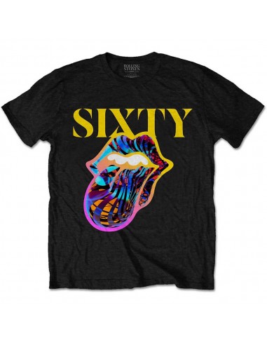 Tricou Unisex The Rolling Stones Sixty Cyberdelic Tongue