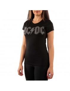 Tricou Dama AC/DC Logo (cu Cristale aplicate)