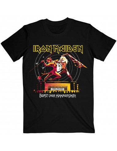 Tricou Unisex Iron Maiden Beast Over Hammersmith Eddie & Devil Tonal