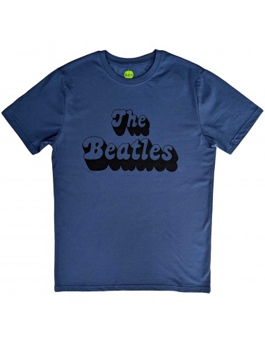Tricou Oficial The Beatles Text Logo Shadow Blue Album