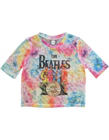 Tricou Oficial Plasă Crop Top Damă The Beatles Sgt Pepper