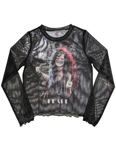 Tricou Damă Oficial Cu Mânecă Lungă din Plasă Janis Joplin Pearl Garden