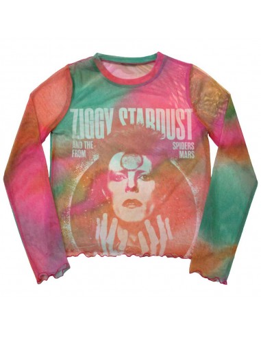 Tricou Damă Oficial Cu Mânecă Lungă din Plasă David Bowie Ziggy v2