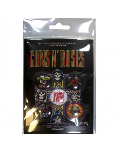 Set Insigne Oficiale Guns N' Roses Bullet Logo