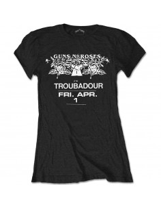 Tricou Dama Guns N' Roses: Troubadour Flyer