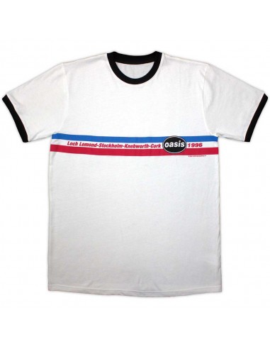 Tricou Oficial Oasis 1996 Tour Horizontal Stripes Ringer