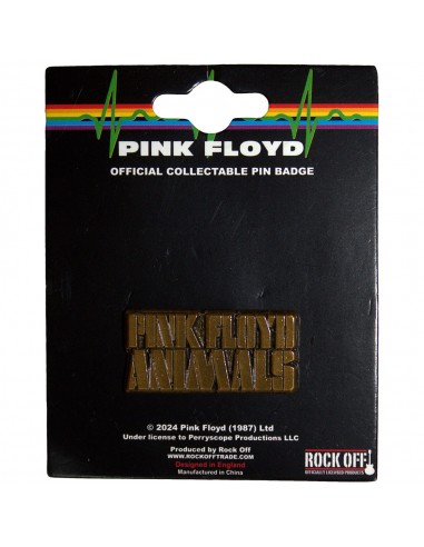 Insignă Oficială Pink Floyd Animals Gold Text Logo