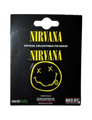 Insignă Oficială Nirvana Logo & Happy Face Cut-Out