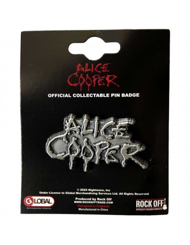 Insignă Oficială Alice Cooper Dripping Logo Silver