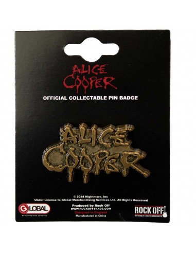 Insignă Oficială Alice Cooper Dripping Logo Gold