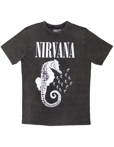 Tricou Oficial Nirvana Seahorse & Logo Mono