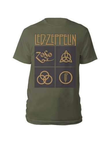 Tricou Unisex Led Zeppelin Gold Symbols & Black Squares