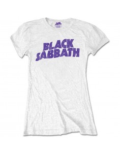 Tricou Dama Black Sabbath: Wavy Logo Vintage